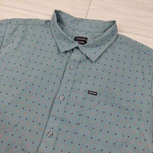 Brixton Shirt Mens XXL Blue Geometric Standard Fit Button Up Short Sleeve Casual